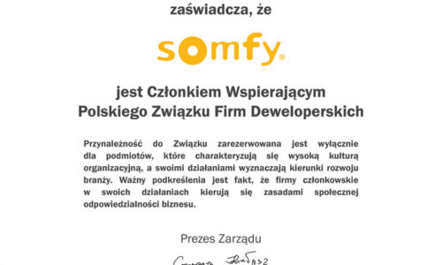 Somfy w Polskim Związku Firm Deweloperskich