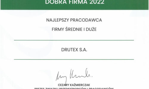 DRUTEX Dobrą Firmą 2022