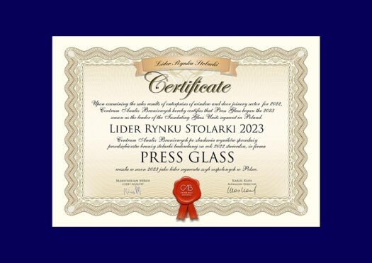 Lider Stolarki 2023 press glass 