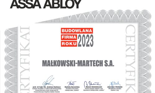 MAŁKOWSKI-MARTECH – Budowlana Firma Roku 2023