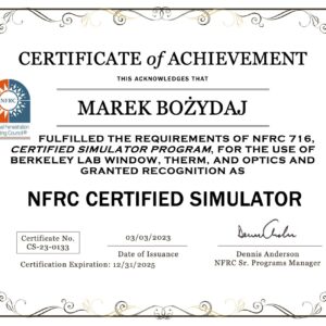 NFRC certyfikat