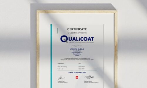 Firma VITRINTEC z certyfikatem QUALICOAT