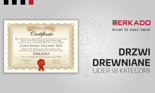 ERKADO Liderem Rynku Stolarki 2025 w kategorii „Drzwi drewniane”