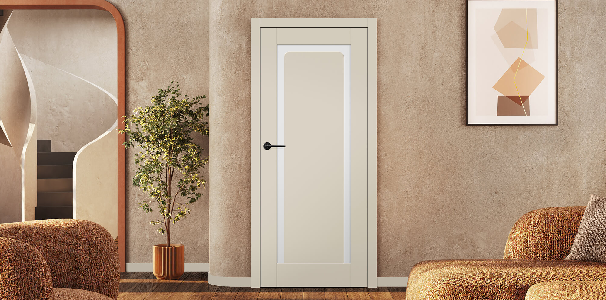 drzwi wewnętrzne JASMIN 3, w kolorze cappuccino st cpl