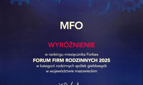 MFO: Wyróżnienie w rankingu FORBES Forum Firm Rodzinnych 2025