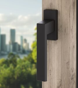 czarna klamka okienna Medos