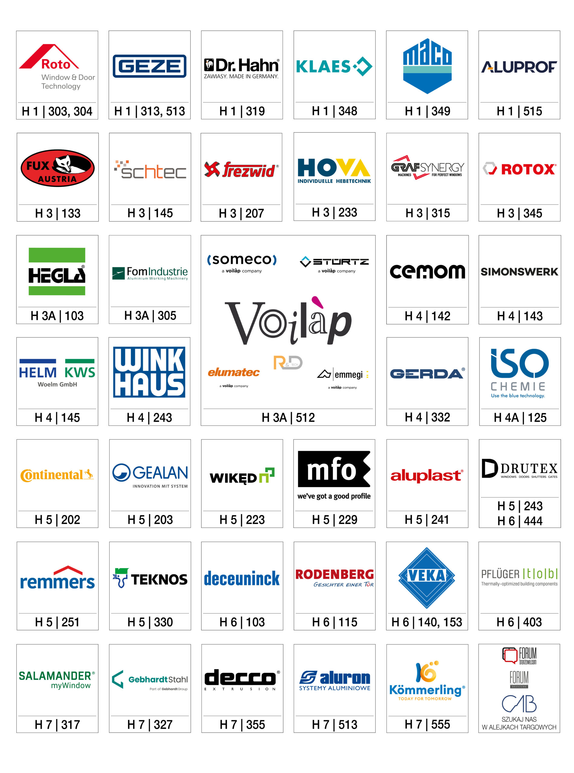 Fensterbau Frontale 2026 wystawcy