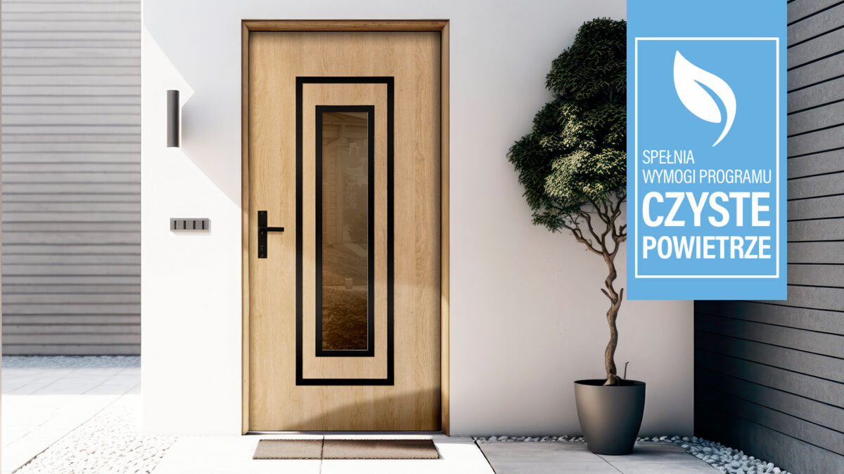 Drzwi zewnętrzne EBERN 1 w kolorze dąb surowy szyba brąz reflex