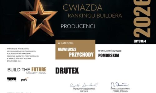 Drutex: Z certyfikatem Gwiazdy Rankingu Buildera 2026