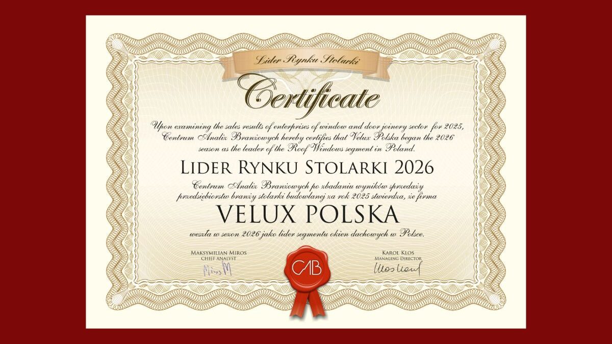 VELUX dyplom